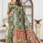 Elephant Patola Green Saree