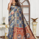 Elephant Patola Grey Saree