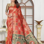 Elephant Patola Red Saree