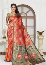 Elephant Patola Red Saree