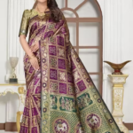 Elephant Patola Wine Saree