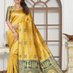Elephant Patola Yellow Saree