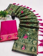 Barbie Doll Green Saree