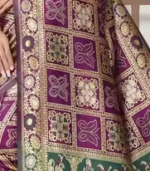 Elephant Patola Wine Saree - Image 2