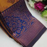 Checks–Peacock F. Gold N. Blue Saree