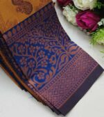 Checks–Peacock F. Gold N. Blue Saree