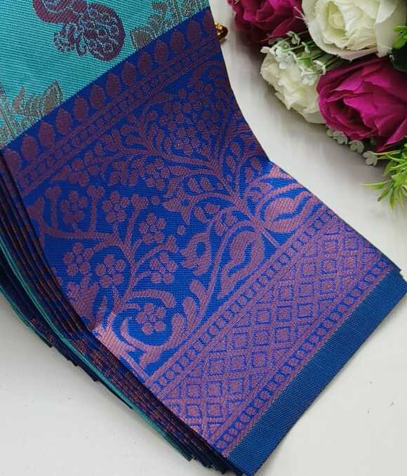 FIROJI-R.BLUE (1) Checks–Peacock Firoji R. Blue - Image 1