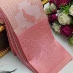 Checks–Peacock Light Pink - Baby Pink  Saree
