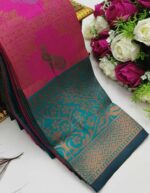 Checks–Peacock Rani Rama  Saree